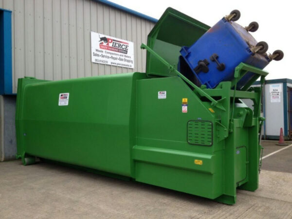 End Loading Portable with Wheelie Bin Lift.