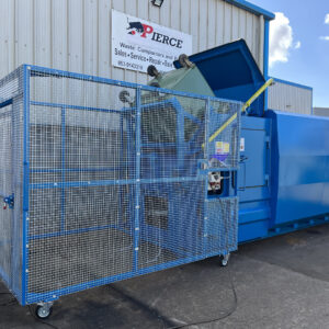 End Loading Roll-On/Roll-Off Portable Waste Compactor with Bin Lift and Mobile Safety Cage System