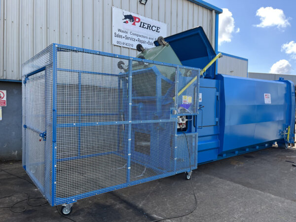 End Loading Roro with Bin Lift and Mobile Safety Cage System