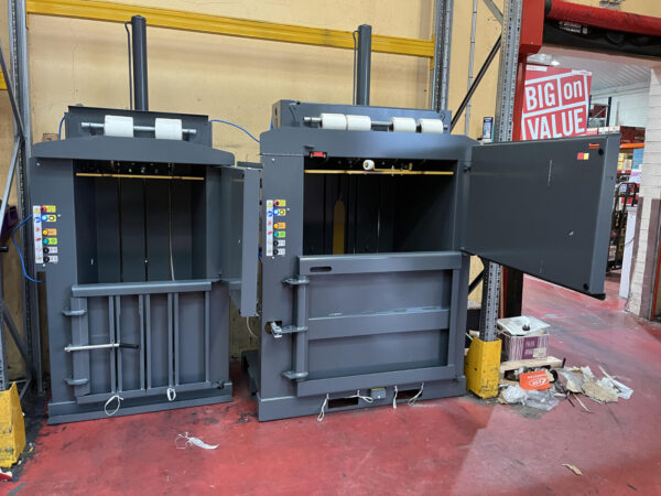 2 100-150kg balers in black/grey